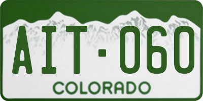 CO license plate AIT060