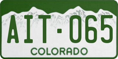CO license plate AIT065