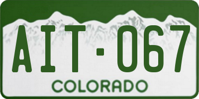 CO license plate AIT067