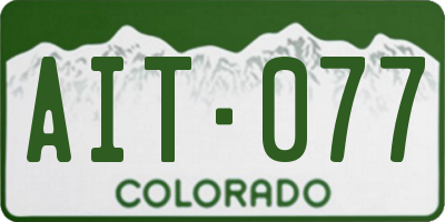 CO license plate AIT077