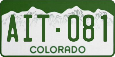 CO license plate AIT081
