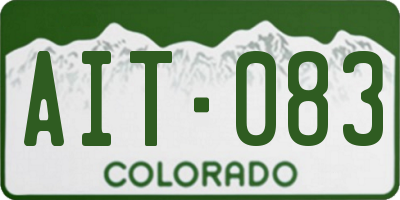 CO license plate AIT083