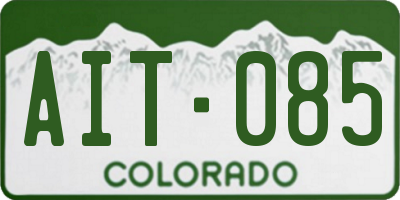 CO license plate AIT085