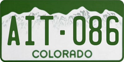 CO license plate AIT086