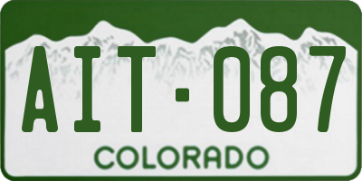 CO license plate AIT087