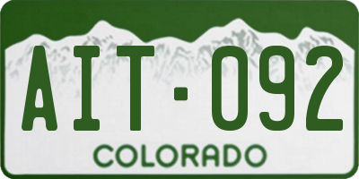 CO license plate AIT092