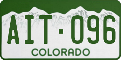 CO license plate AIT096