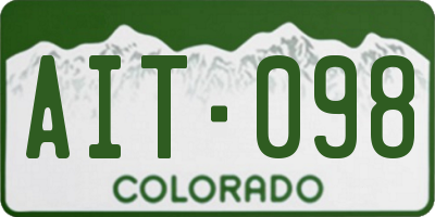 CO license plate AIT098