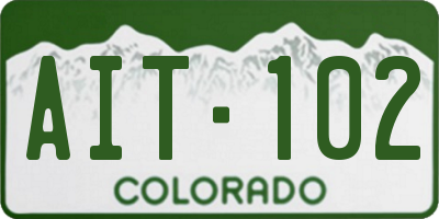 CO license plate AIT102