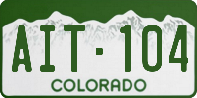 CO license plate AIT104