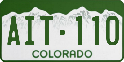 CO license plate AIT110