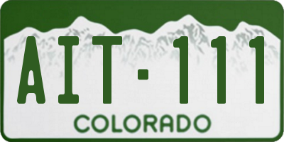 CO license plate AIT111