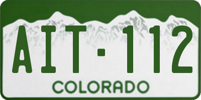 CO license plate AIT112