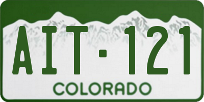 CO license plate AIT121