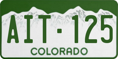 CO license plate AIT125
