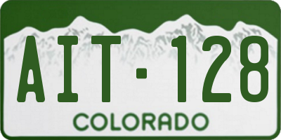 CO license plate AIT128