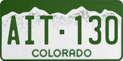CO license plate AIT130