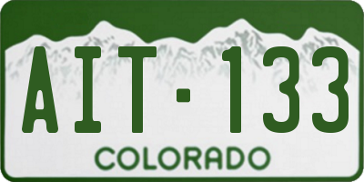 CO license plate AIT133