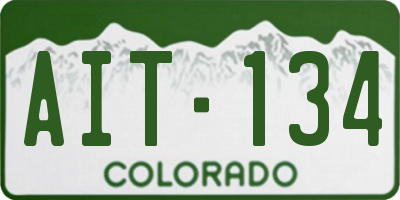CO license plate AIT134