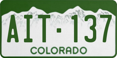 CO license plate AIT137