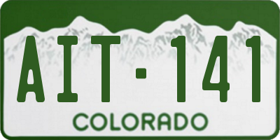 CO license plate AIT141