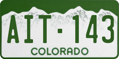CO license plate AIT143