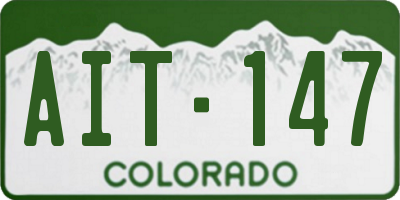 CO license plate AIT147