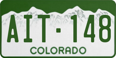 CO license plate AIT148