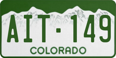 CO license plate AIT149
