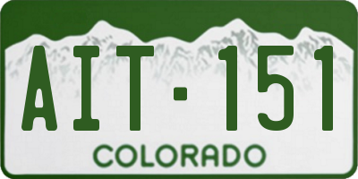 CO license plate AIT151