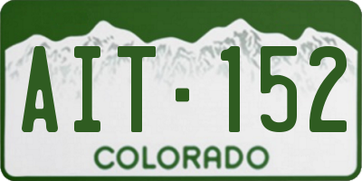 CO license plate AIT152