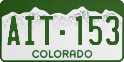CO license plate AIT153