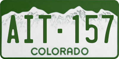 CO license plate AIT157