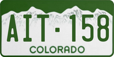 CO license plate AIT158