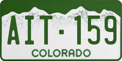 CO license plate AIT159