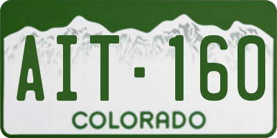CO license plate AIT160
