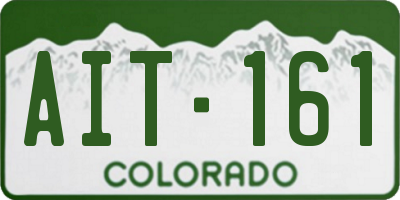 CO license plate AIT161