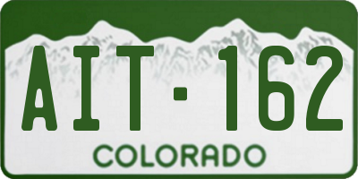 CO license plate AIT162