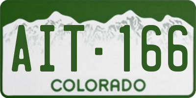 CO license plate AIT166