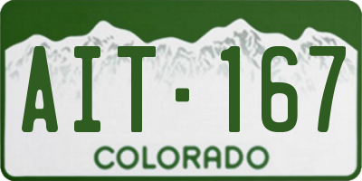 CO license plate AIT167
