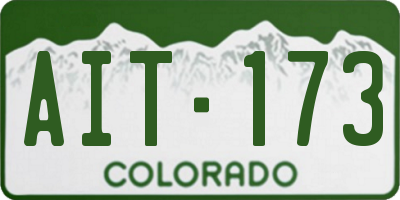 CO license plate AIT173