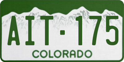 CO license plate AIT175