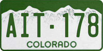 CO license plate AIT178
