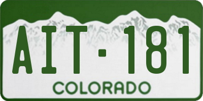 CO license plate AIT181