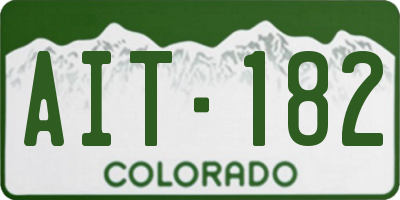 CO license plate AIT182