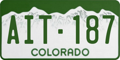 CO license plate AIT187