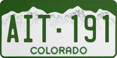 CO license plate AIT191