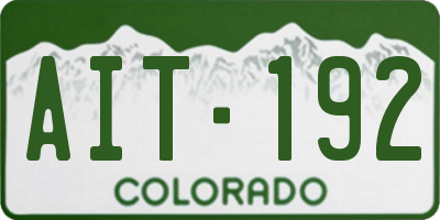 CO license plate AIT192