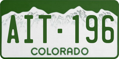 CO license plate AIT196