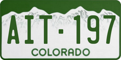 CO license plate AIT197